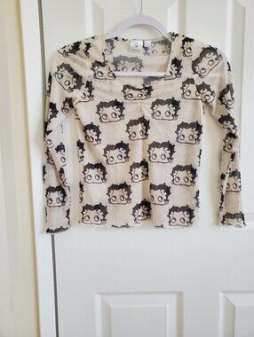 Betty Boop Mesh Long Sleeve Top
